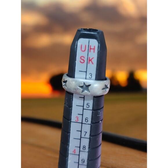 CW 925 cuff tie ring with stars size 3 - Picture 4 of 4